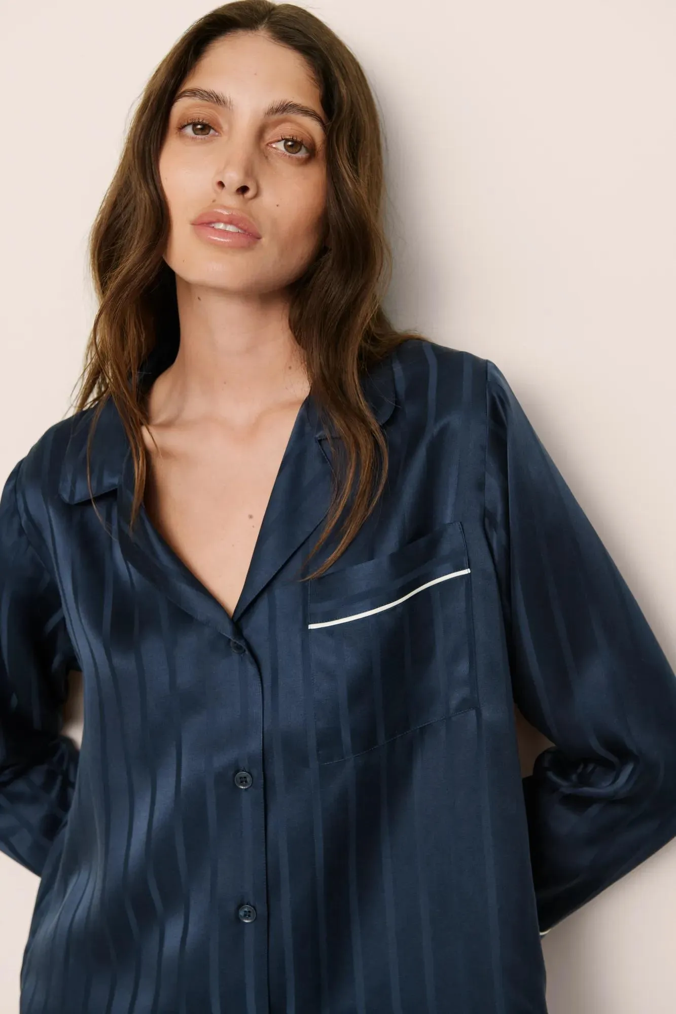 Inez Washable Silk Jacquard Long PJ Set sold by Eberjey product image thumbnail 2