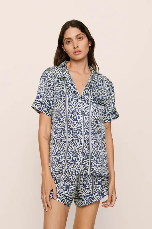 Eberjey x Casa Del Sol - Inez Washable Silk Printed Short PJ Set sold by Eberjey