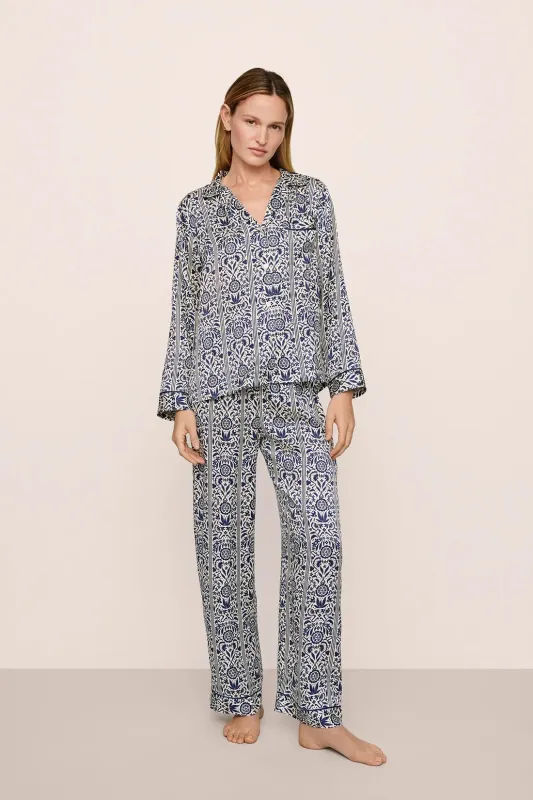 Eberjey x Casa Del Sol - Inez Washable Silk Printed Long PJ Set made by Eberjey