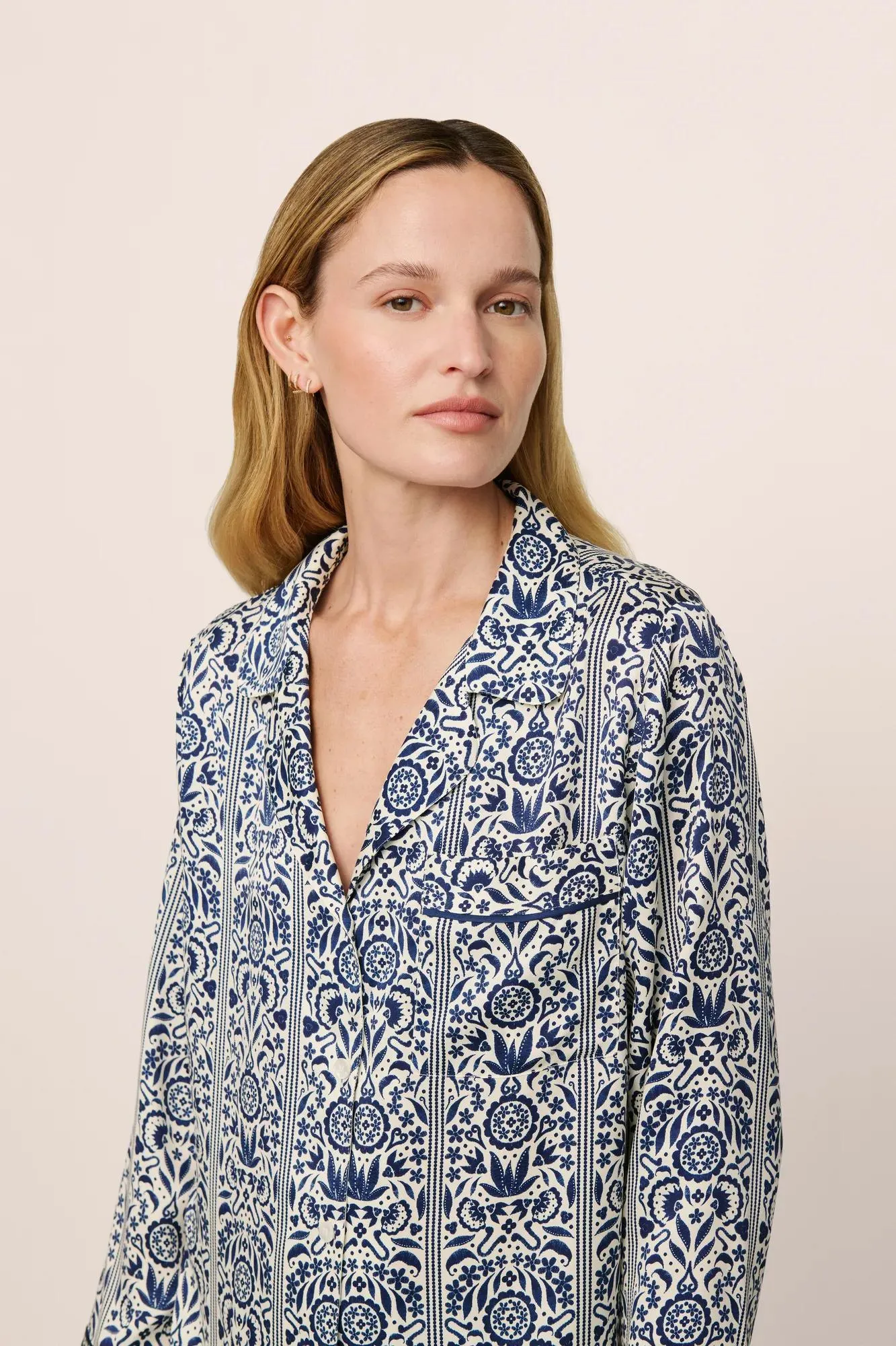 Eberjey x Casa Del Sol - Inez Washable Silk Printed Long PJ Set sold by Eberjey product image thumbnail 2