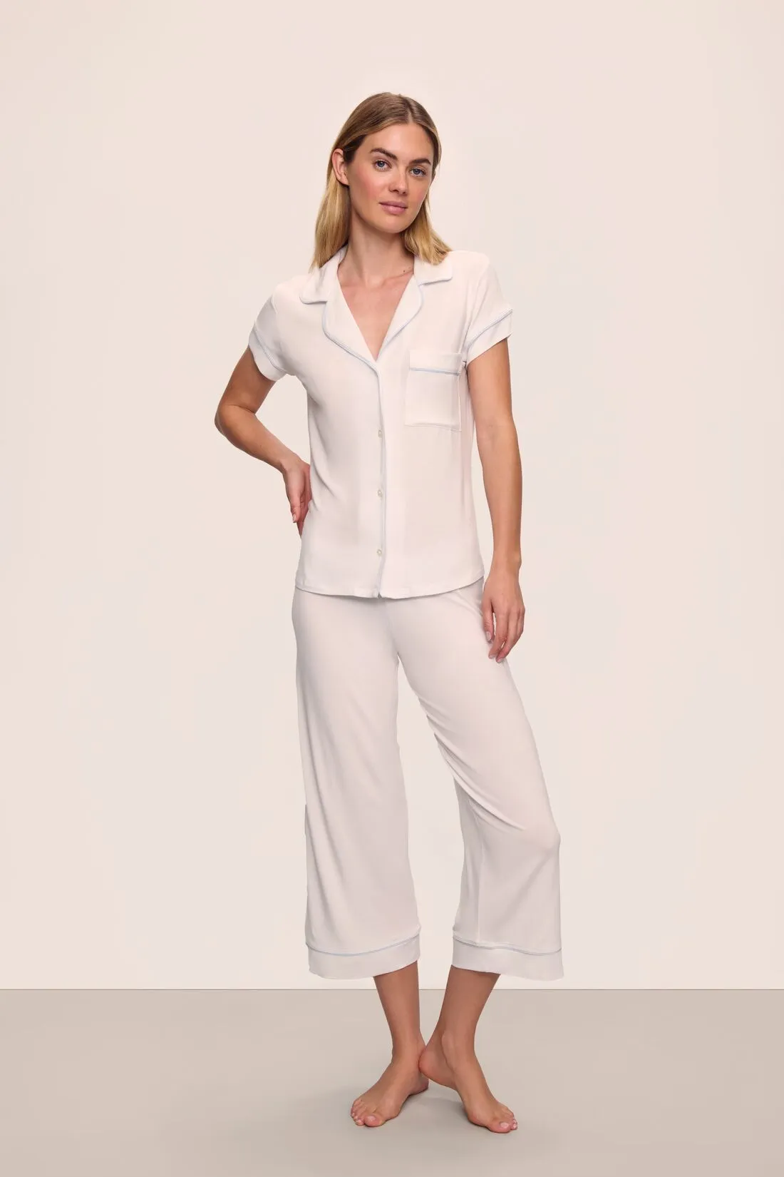 Gisele TENCEL™ Modal Short Sleeve Cropped PJ Set sold by Eberjey
