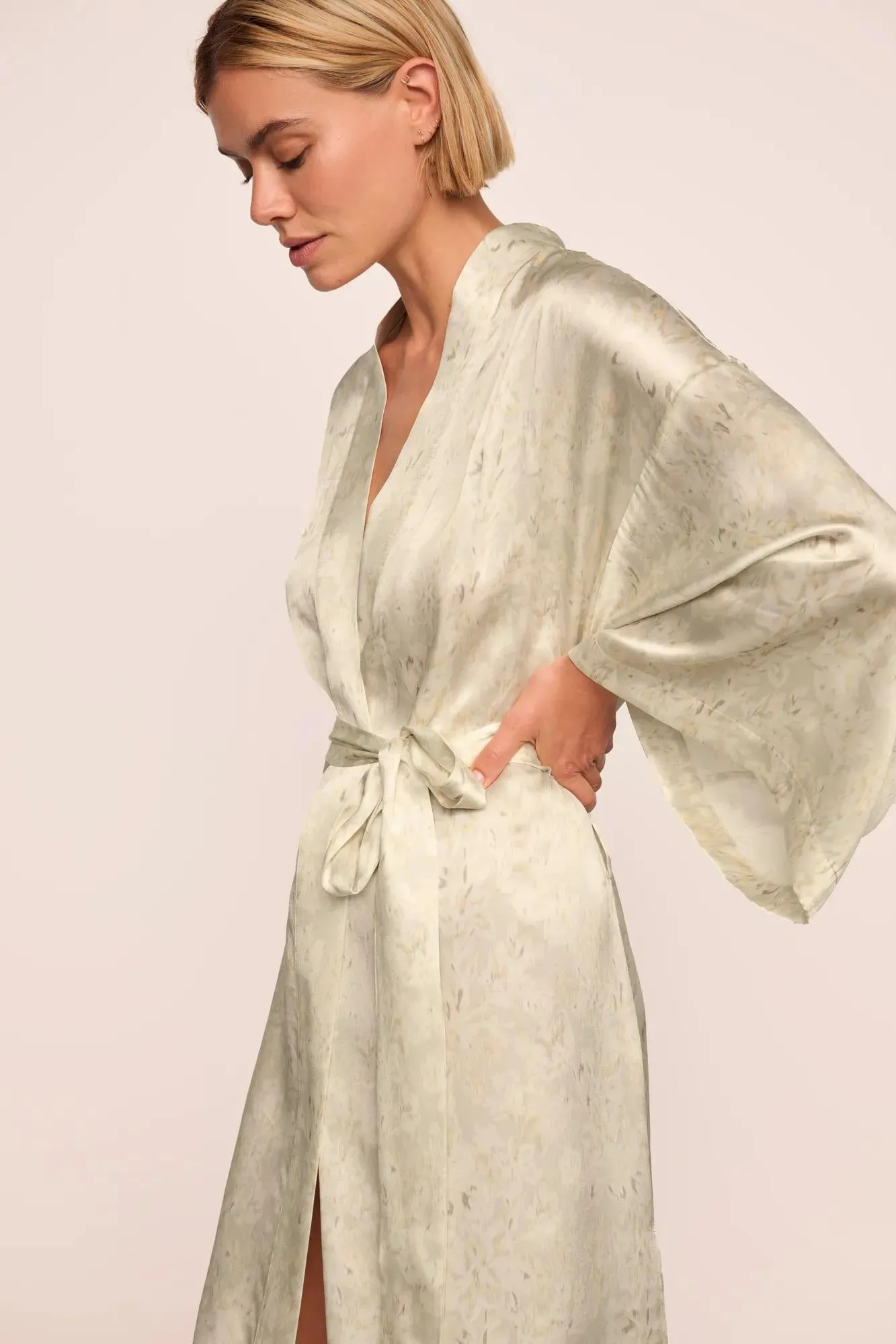Inez Washable Silk Printed Robe sold by Eberjey