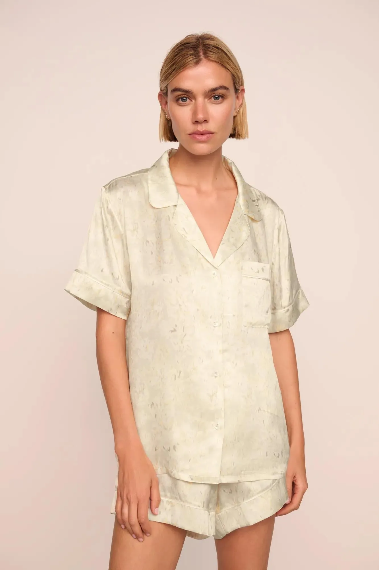 Inez Washable Silk Printed Short PJ Set sold by Eberjey