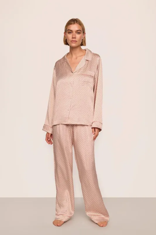 Inez Washable Silk Printed Long PJ Set sold by Eberjey