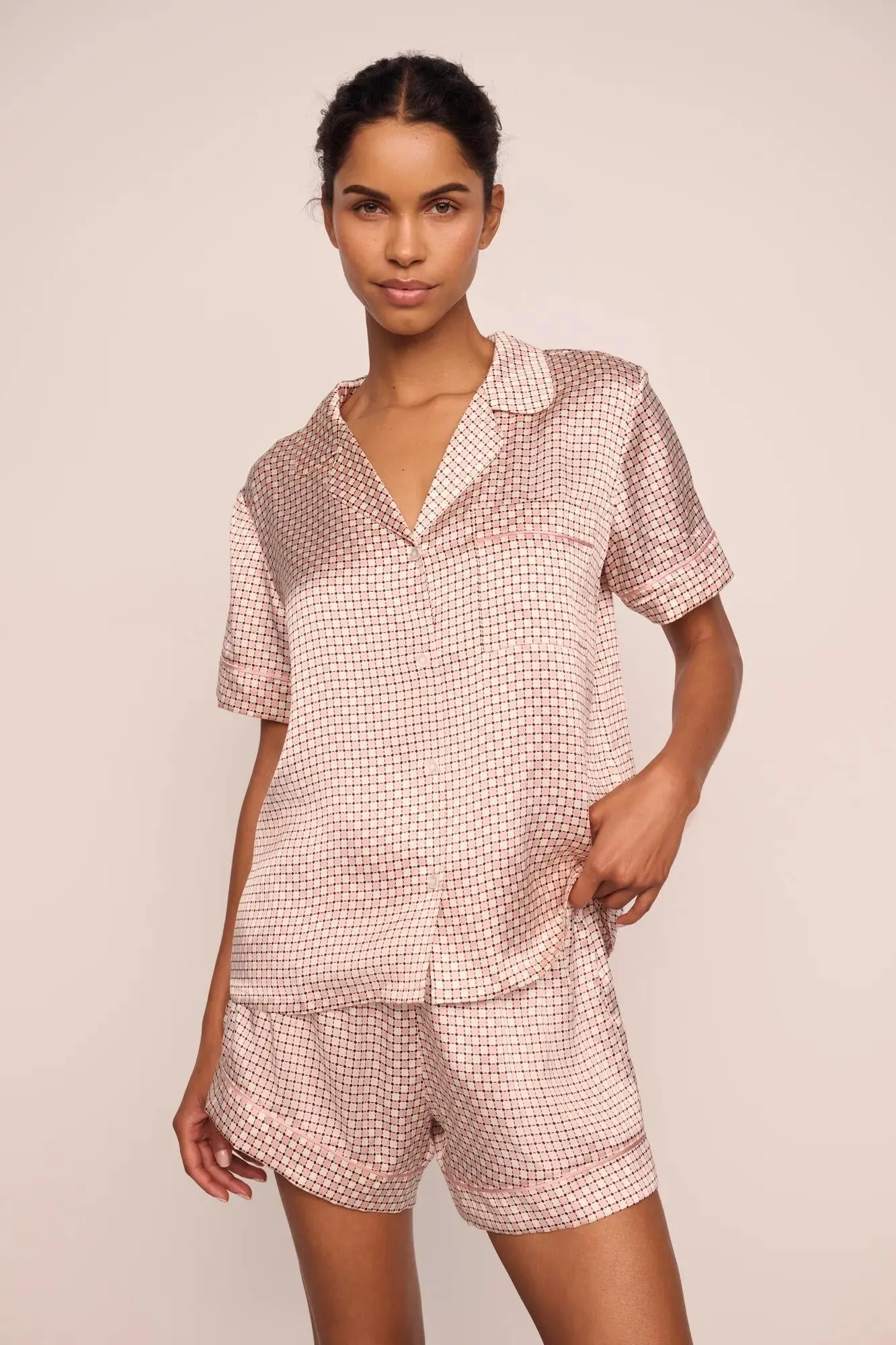 Inez Washable Silk Printed Short PJ Set sold by Eberjey