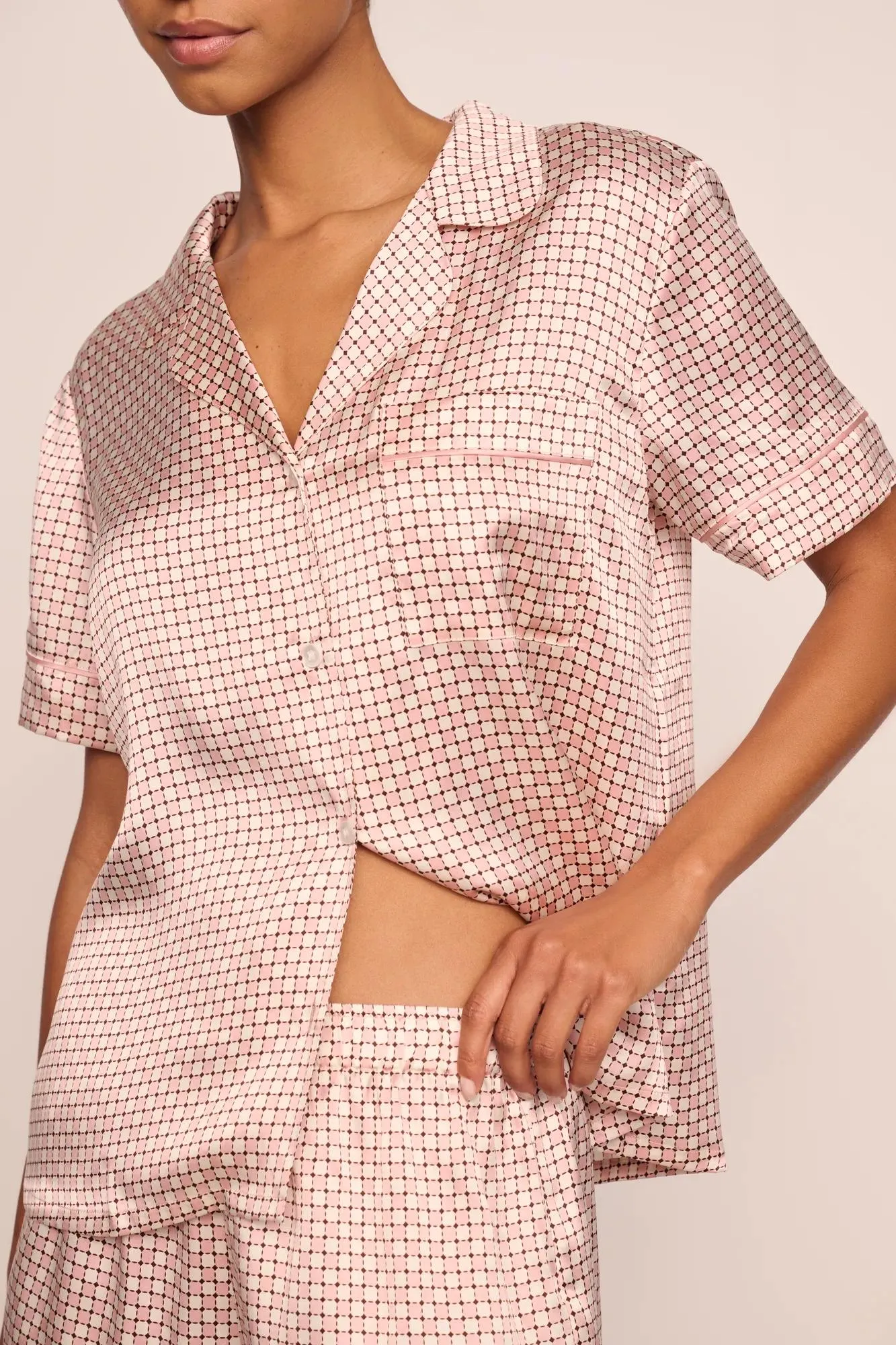 Inez Washable Silk Printed Short PJ Set sold by Eberjey product image thumbnail 2