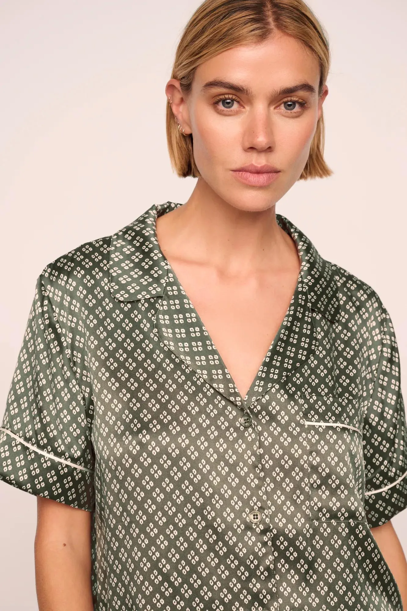 Inez Washable Silk Printed Short PJ Set sold by Eberjey product image thumbnail 2