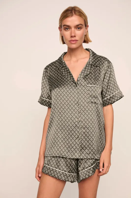 Inez Washable Silk Printed Short PJ Set sold by Eberjey