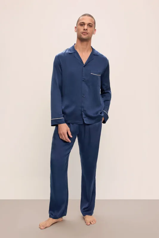 Charles Washable Silk Long PJ Set sold by Eberjey