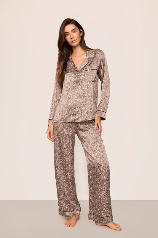 Inez Washable Silk Printed Long PJ Set sold by Eberjey