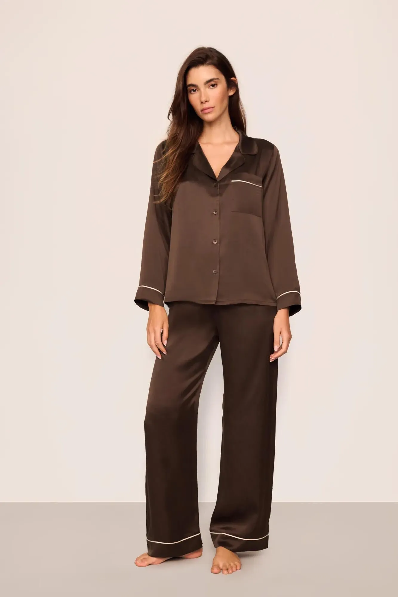 Inez Washable Silk Long PJ Set sold by Eberjey product image thumbnail 2