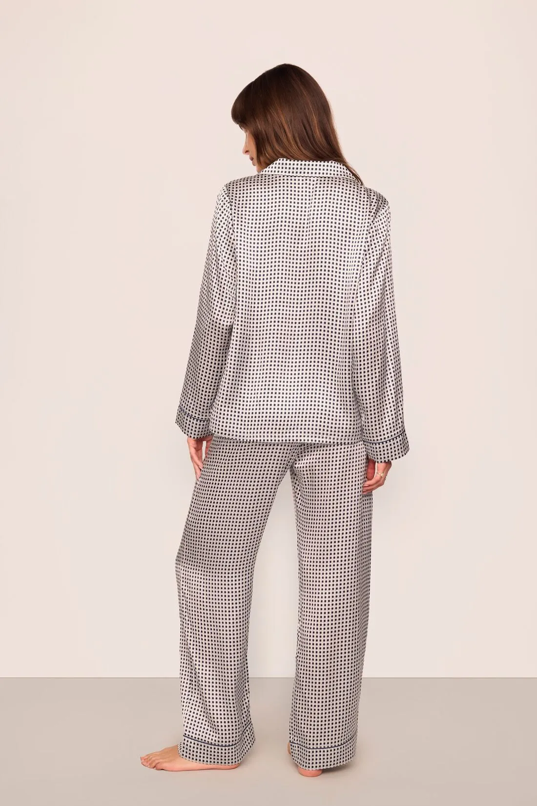 Inez Washable Silk Printed Long PJ Set sold by Eberjey product image thumbnail 4