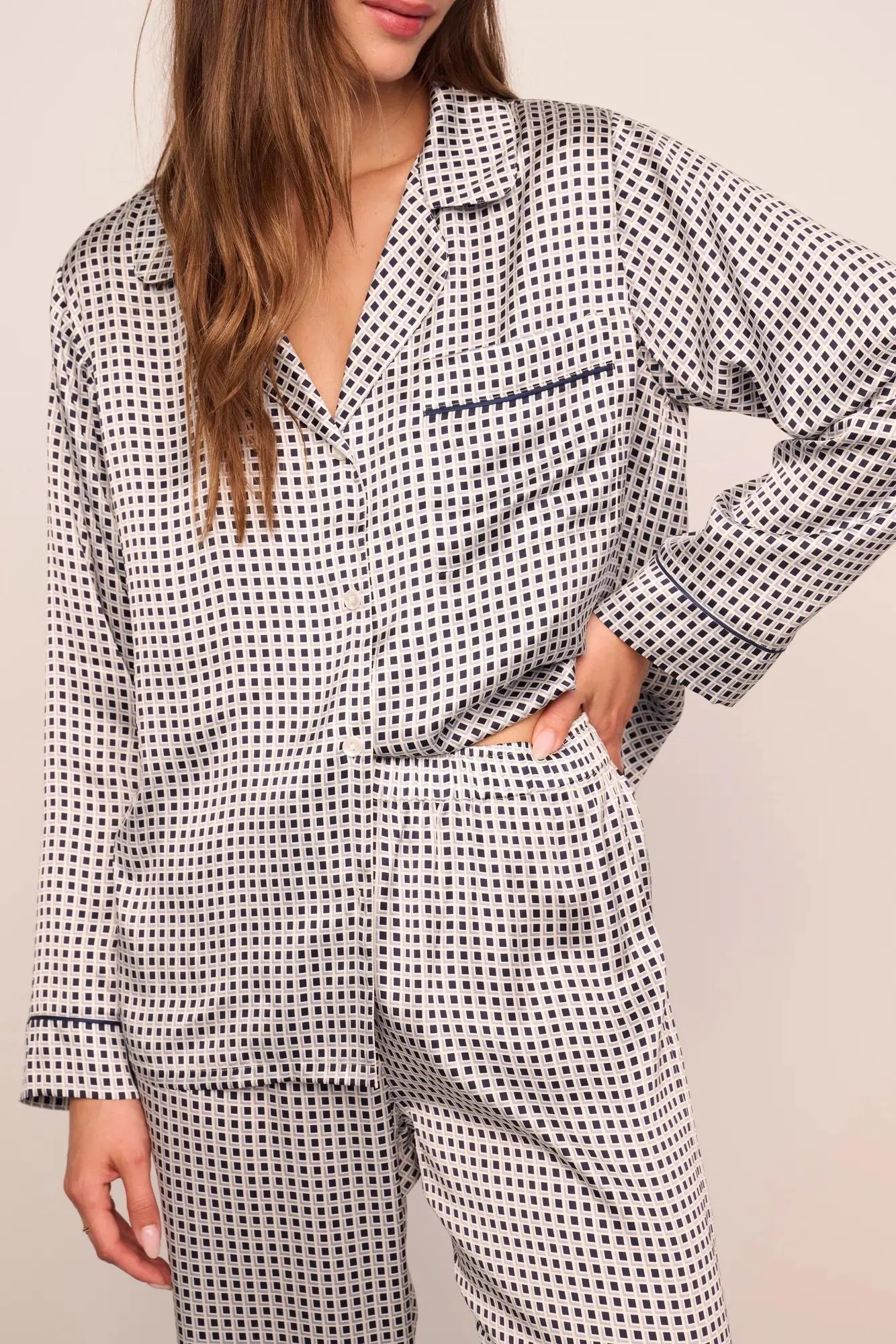 Inez Washable Silk Printed Long PJ Set sold by Eberjey product image thumbnail 3