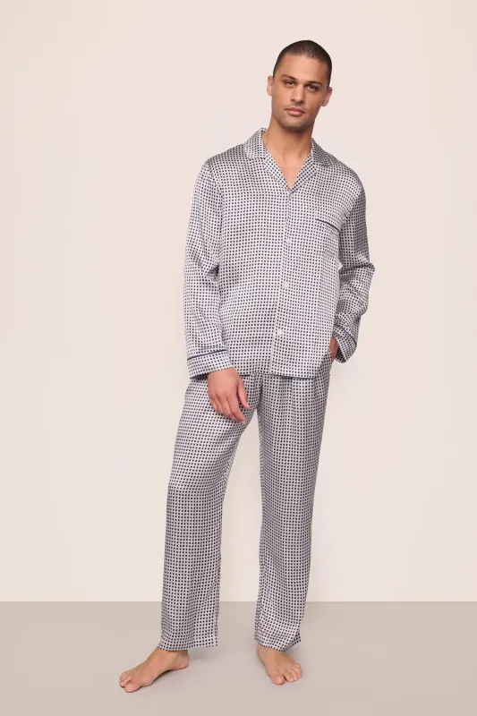 Charles Washable Silk Printed Long PJ Set sold by Eberjey