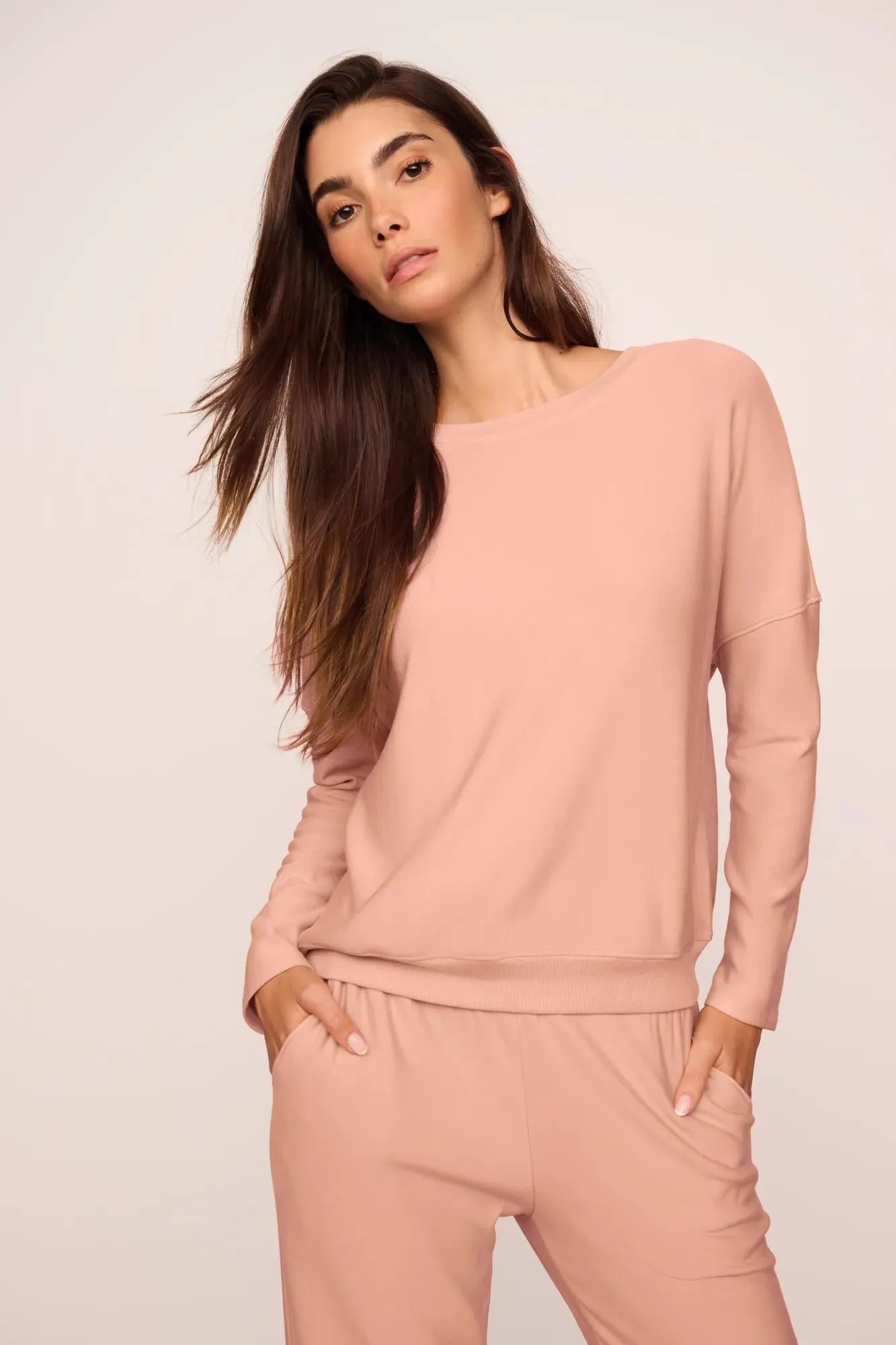 Softest Sweats Boat Neck Pullover sold by Eberjey