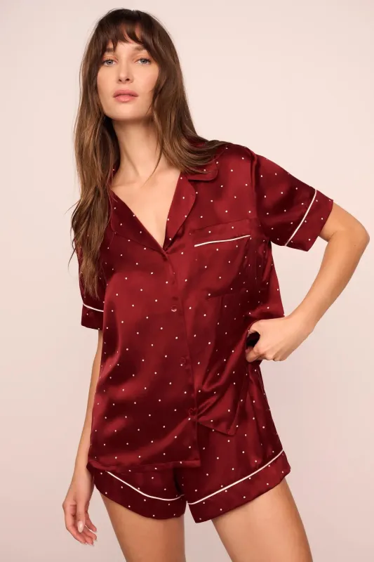 Eberjey x Lily Aldridge - Inez Washable Silk Printed Short PJ Set sold by Eberjey