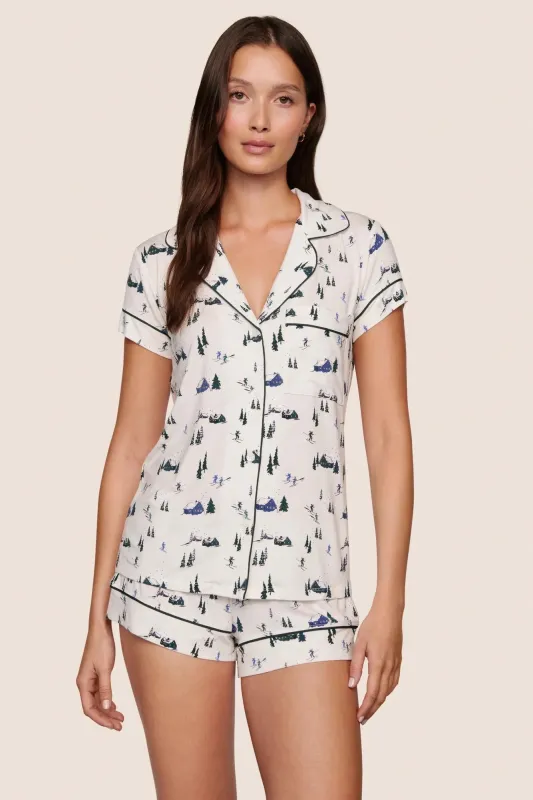 Gisele Printed TENCEL™ Modal Shortie Short PJ Set sold by Eberjey