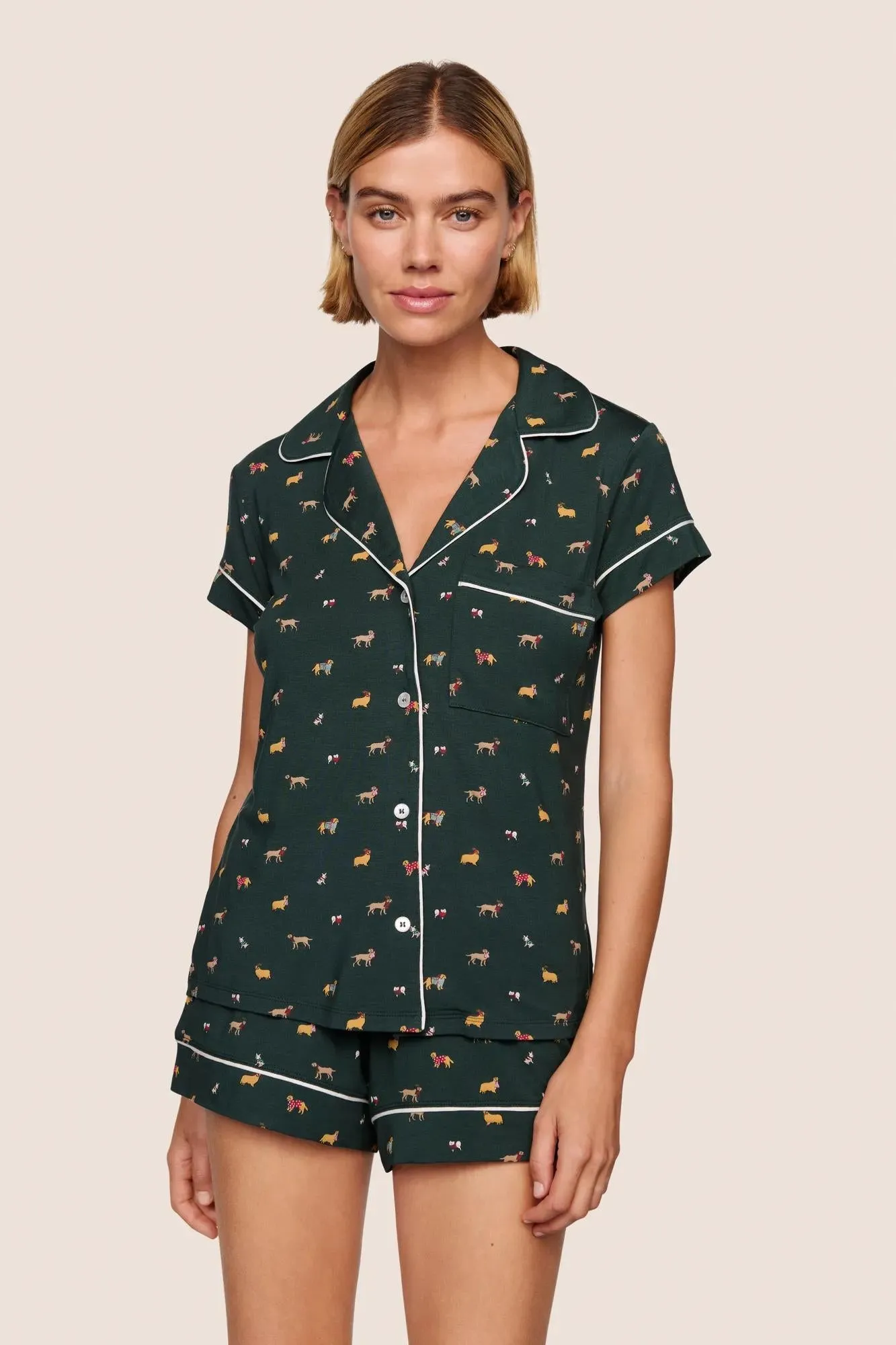 Gisele Printed TENCEL™ Modal Shortie Short PJ Set sold by Eberjey