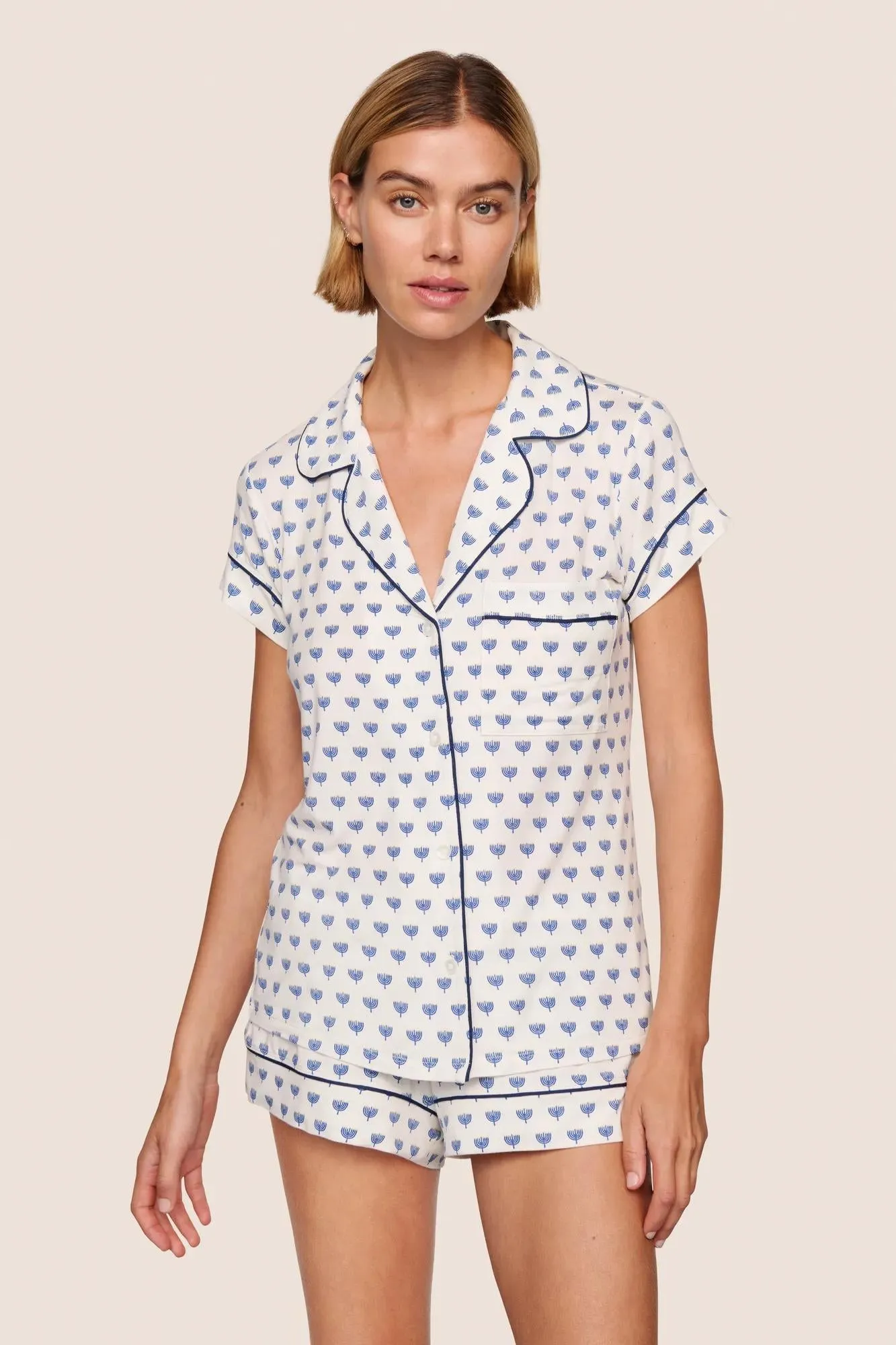Gisele Printed TENCEL™ Modal Shortie Short PJ Set sold by Eberjey