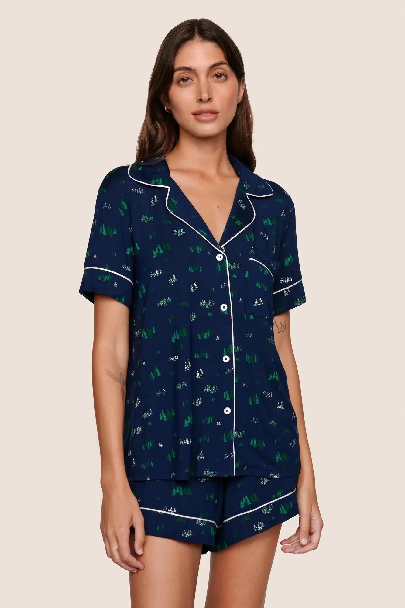 Gisele Printed TENCEL™ Modal Relaxed Short PJ Set sold by Eberjey