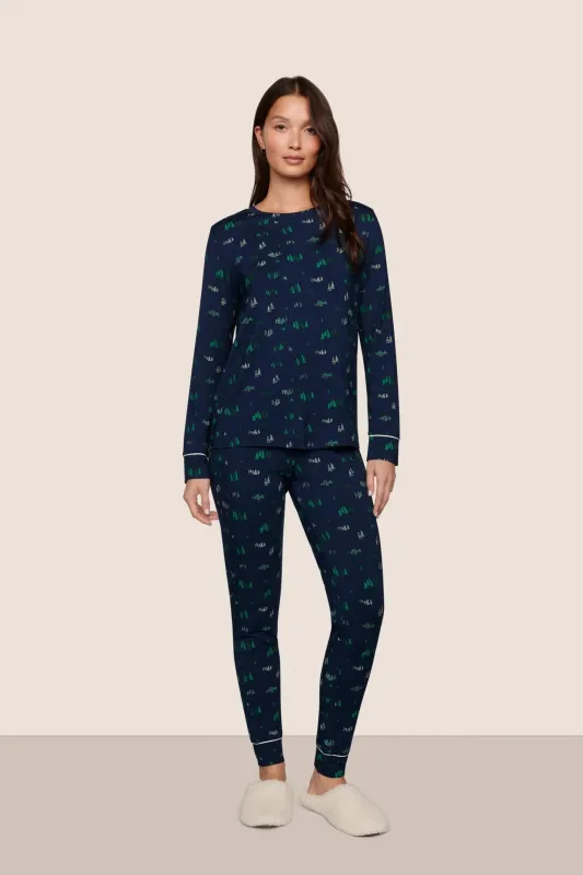 Gisele Printed TENCEL™ Modal Crewneck PJ Set sold by Eberjey