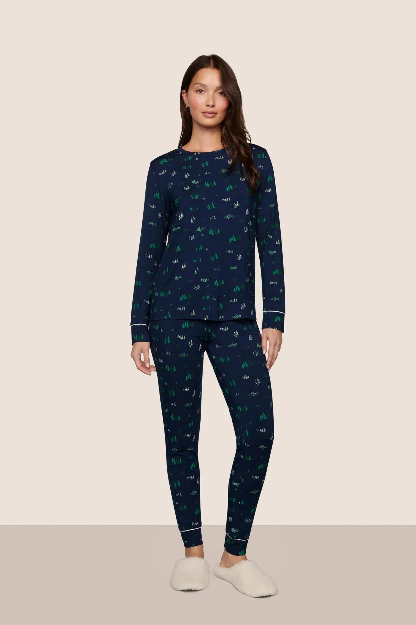Gisele Printed TENCEL™ Modal Crewneck PJ Set sold by Eberjey