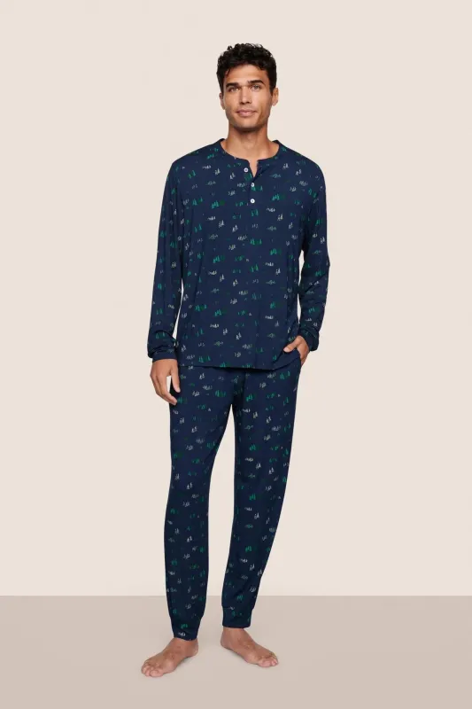 Henry Printed TENCEL™ Modal Long PJ Set sold by Eberjey