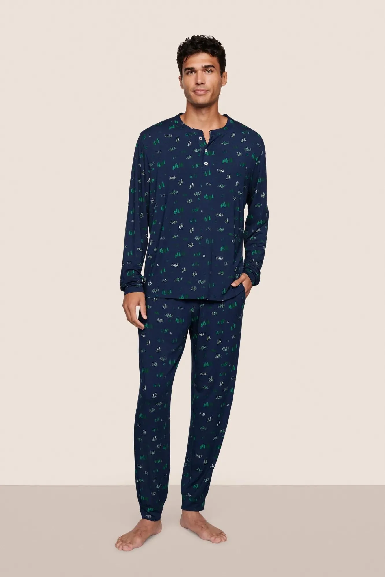 Henry Printed TENCEL™ Modal Long PJ Set sold by Eberjey