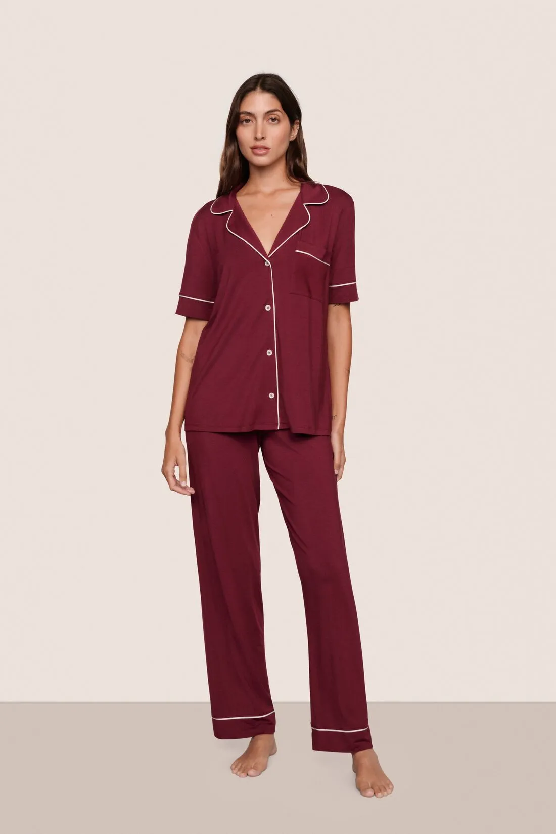 Gisele TENCEL™ Modal Short Sleeve & Pant PJ Set sold by Eberjey