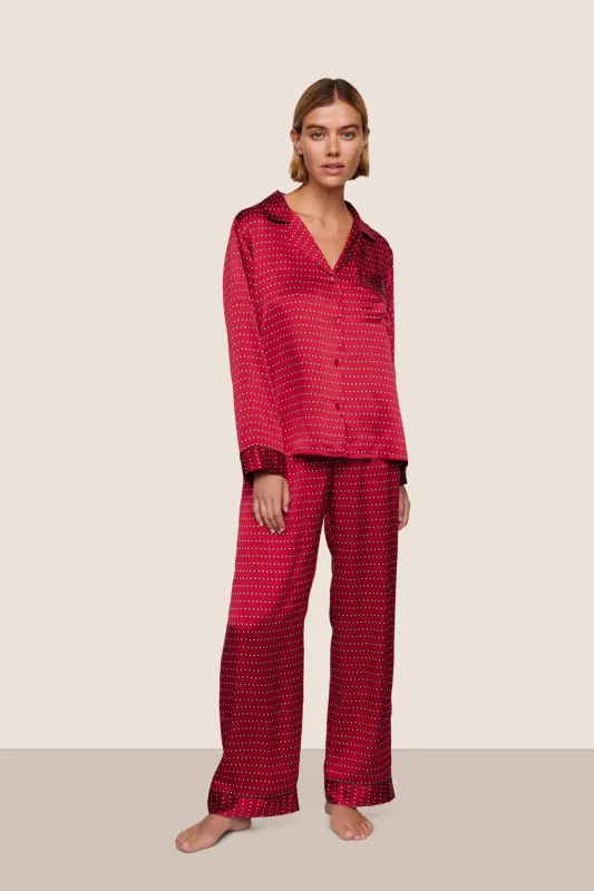Inez Washable Silk Printed Long PJ Set sold by Eberjey