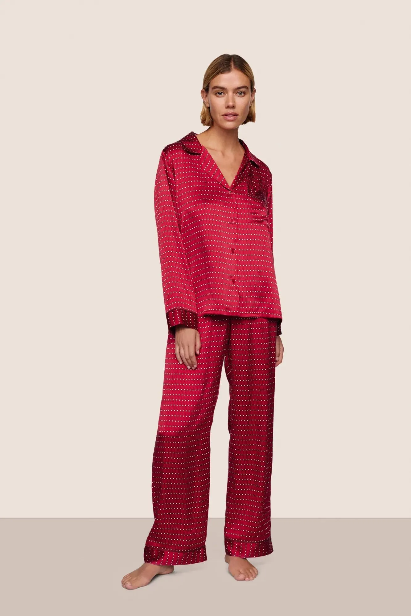 Inez Washable Silk Printed Long PJ Set sold by Eberjey