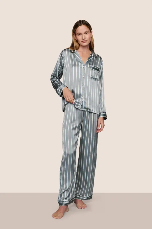 Inez Washable Silk Printed Long PJ Set sold by Eberjey