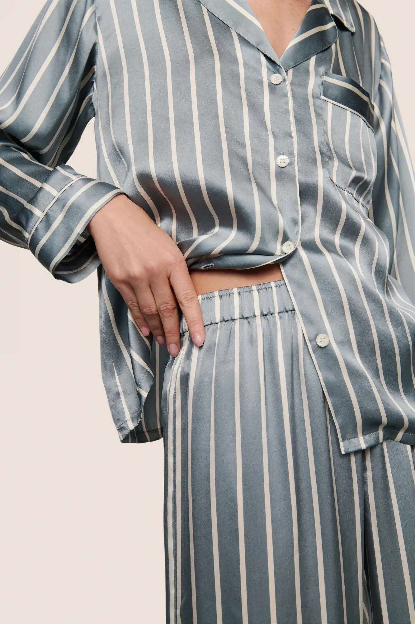 Inez Washable Silk Printed Long PJ Set sold by Eberjey product image thumbnail 3