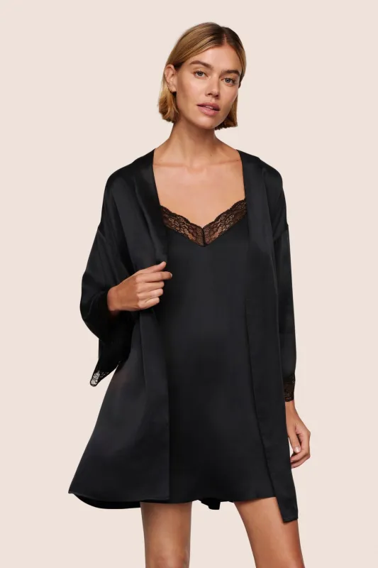 Washable Silk Lace Robe sold by Eberjey