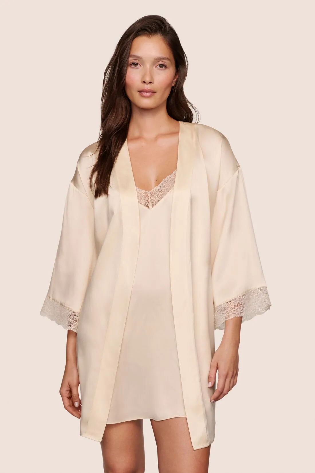 Washable Silk Lace Robe sold by Eberjey product image thumbnail 4