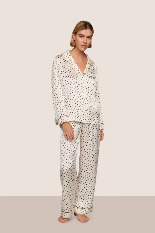 Inez Washable Silk Printed Long PJ Set sold by Eberjey