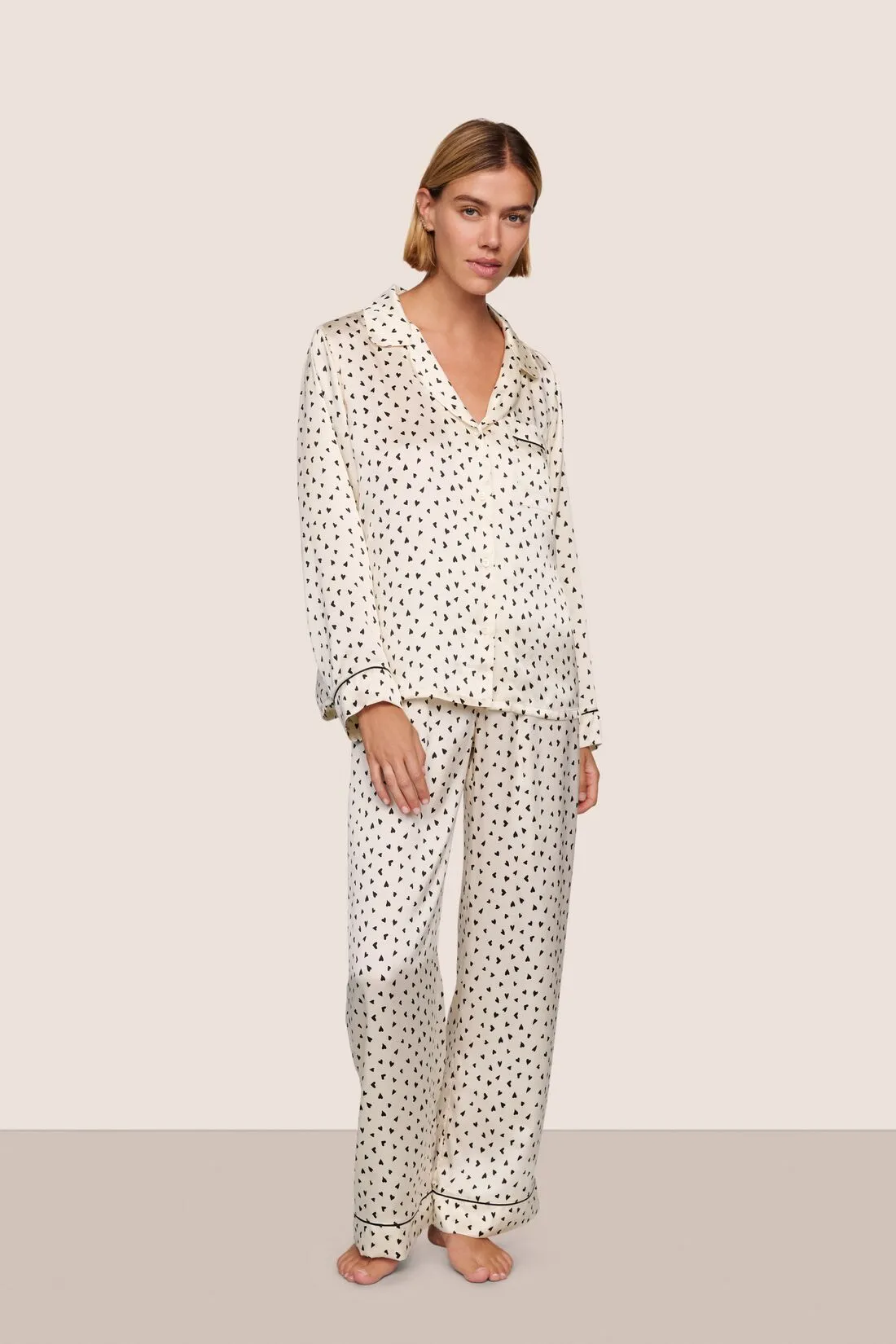 Inez Washable Silk Printed Long PJ Set sold by Eberjey
