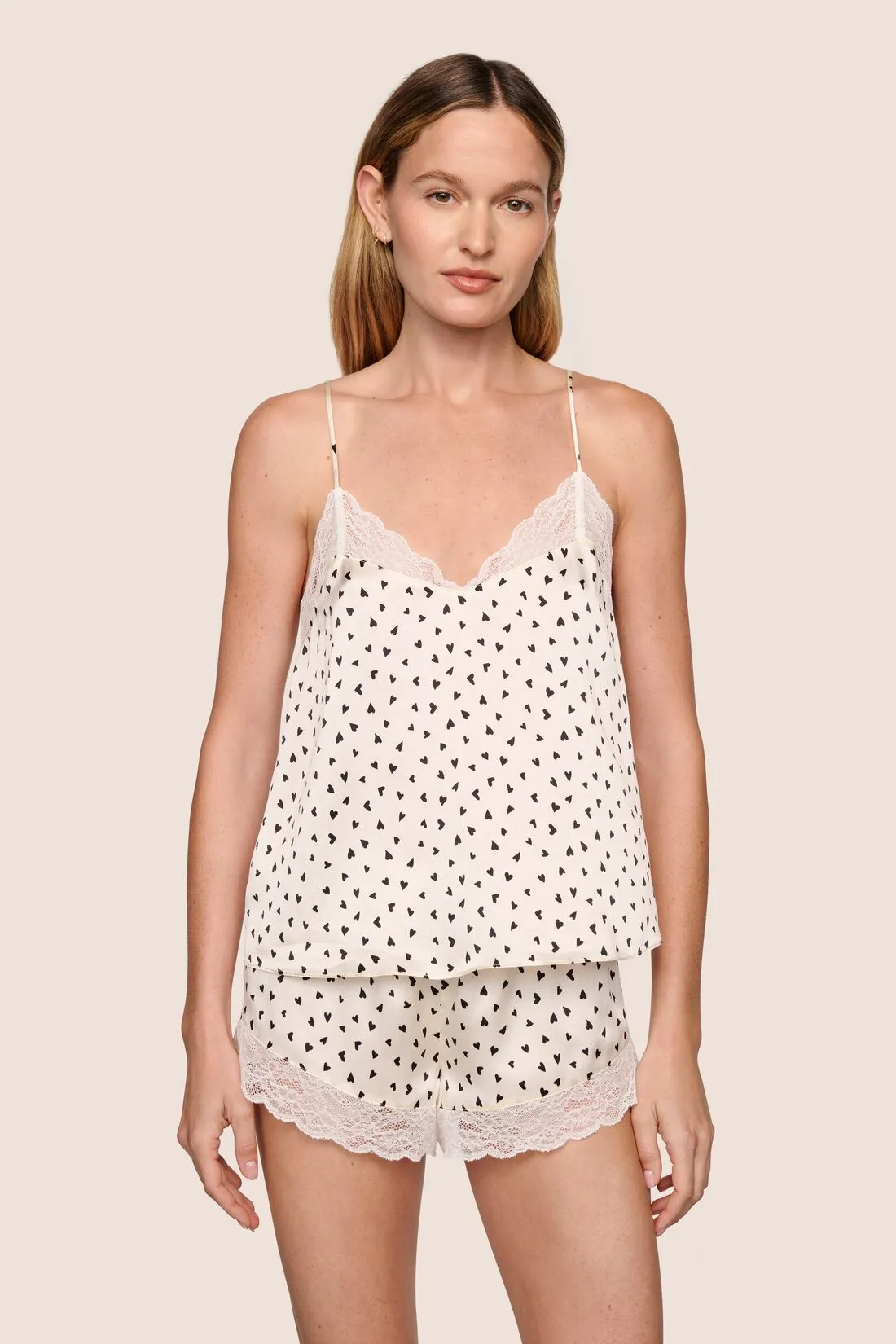 Washable Silk Printed Lace Cami & Short Set sold by Eberjey