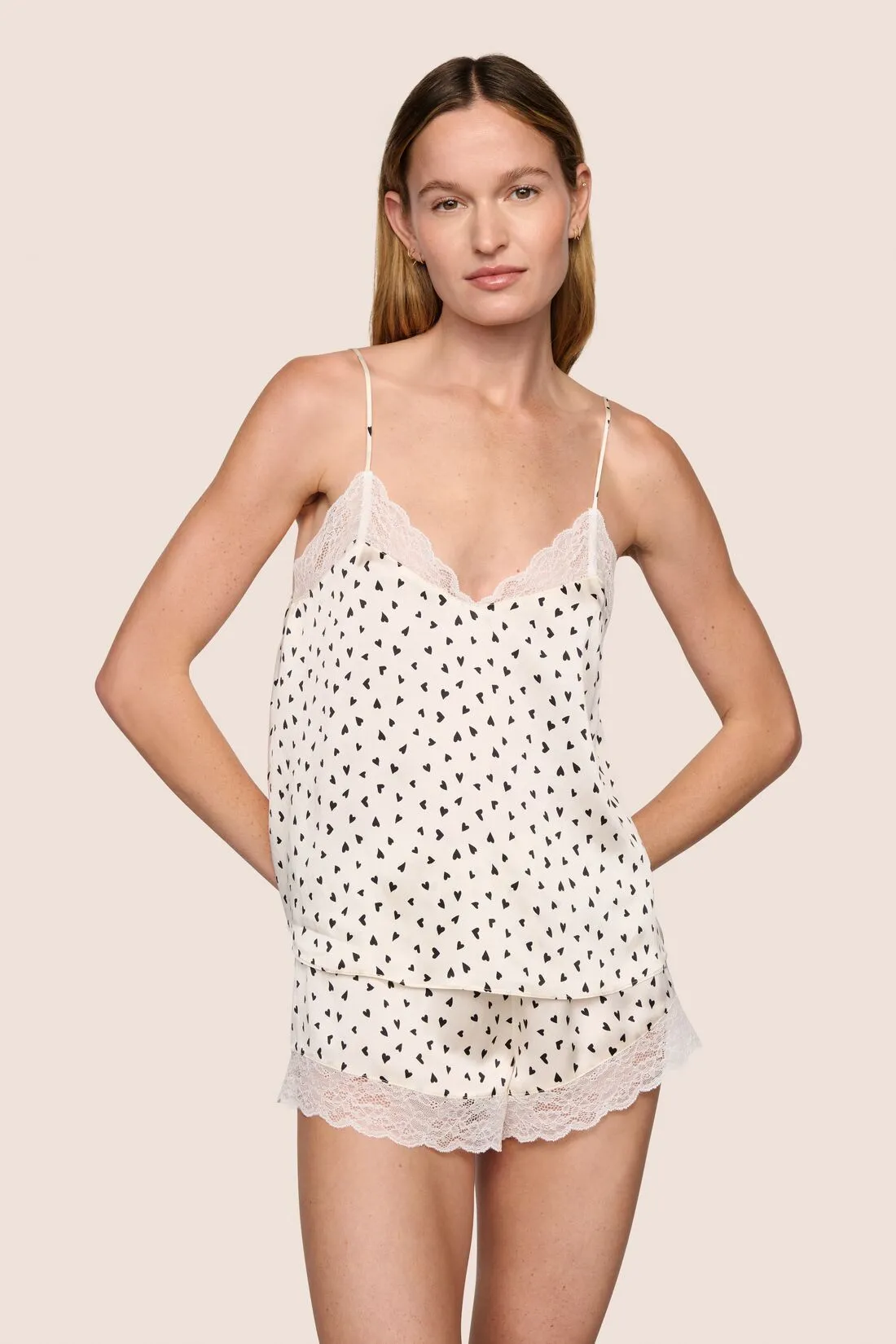Washable Silk Printed Lace Cami & Short Set sold by Eberjey product image thumbnail 4