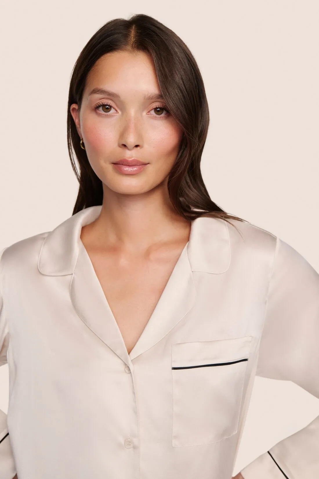 Inez Washable Silk Long PJ Set sold by Eberjey product image thumbnail 3