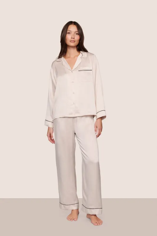 Inez Washable Silk Long PJ Set sold by Eberjey
