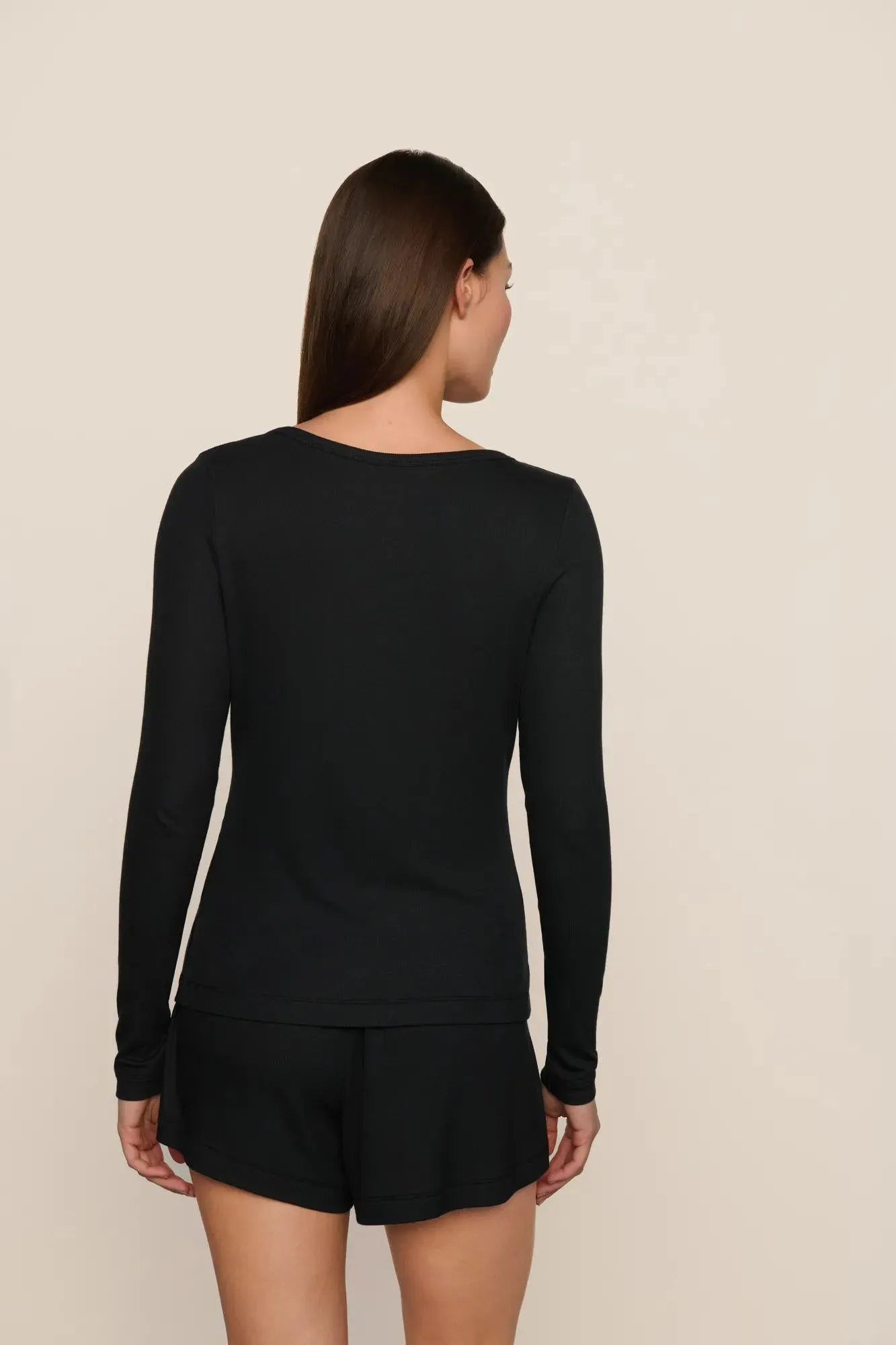 Dream Rib Long Sleeve Henley Tee sold by Eberjey product image thumbnail 3