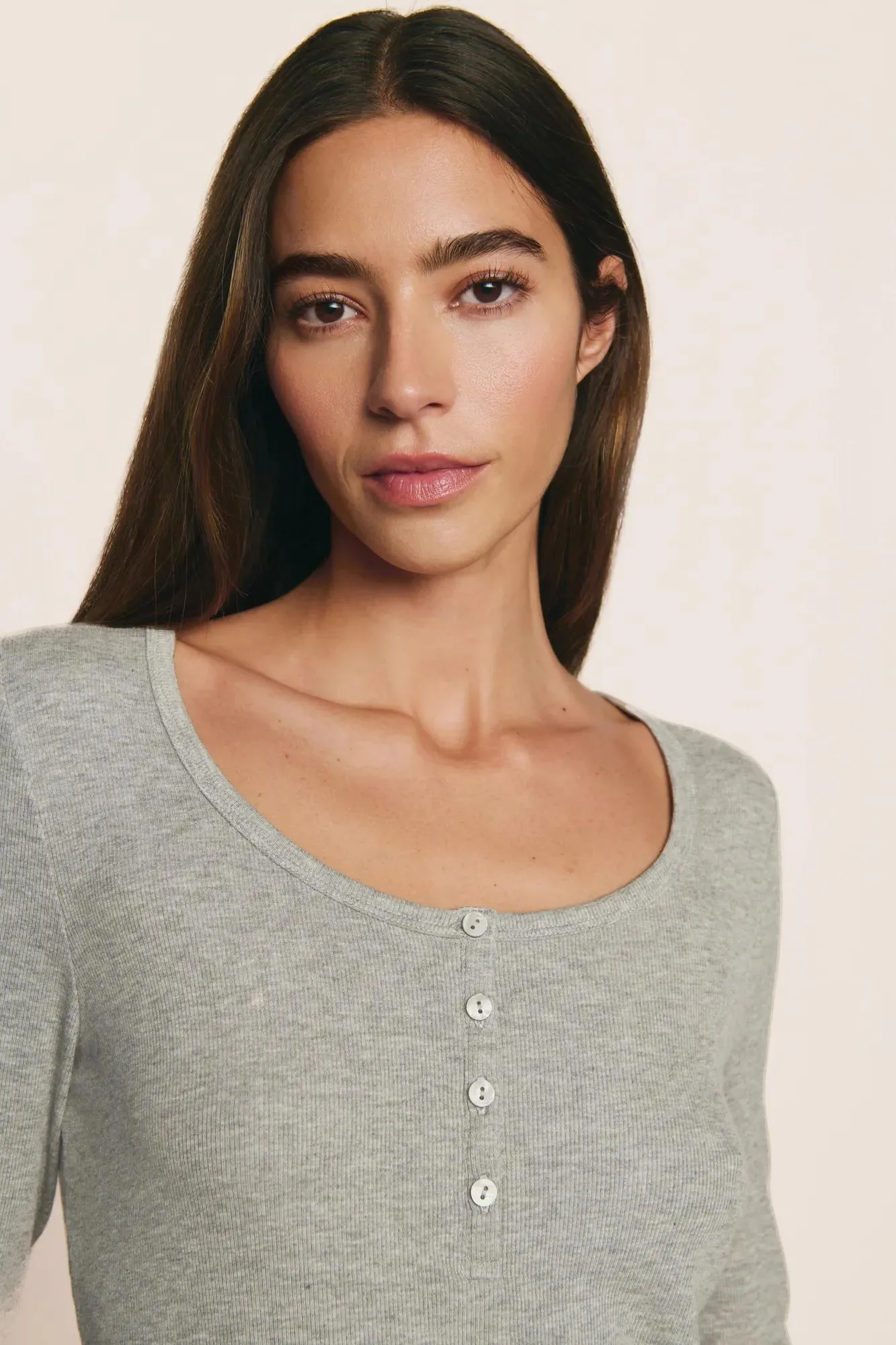 Dream Rib Long Sleeve Henley Tee sold by Eberjey product image thumbnail 2