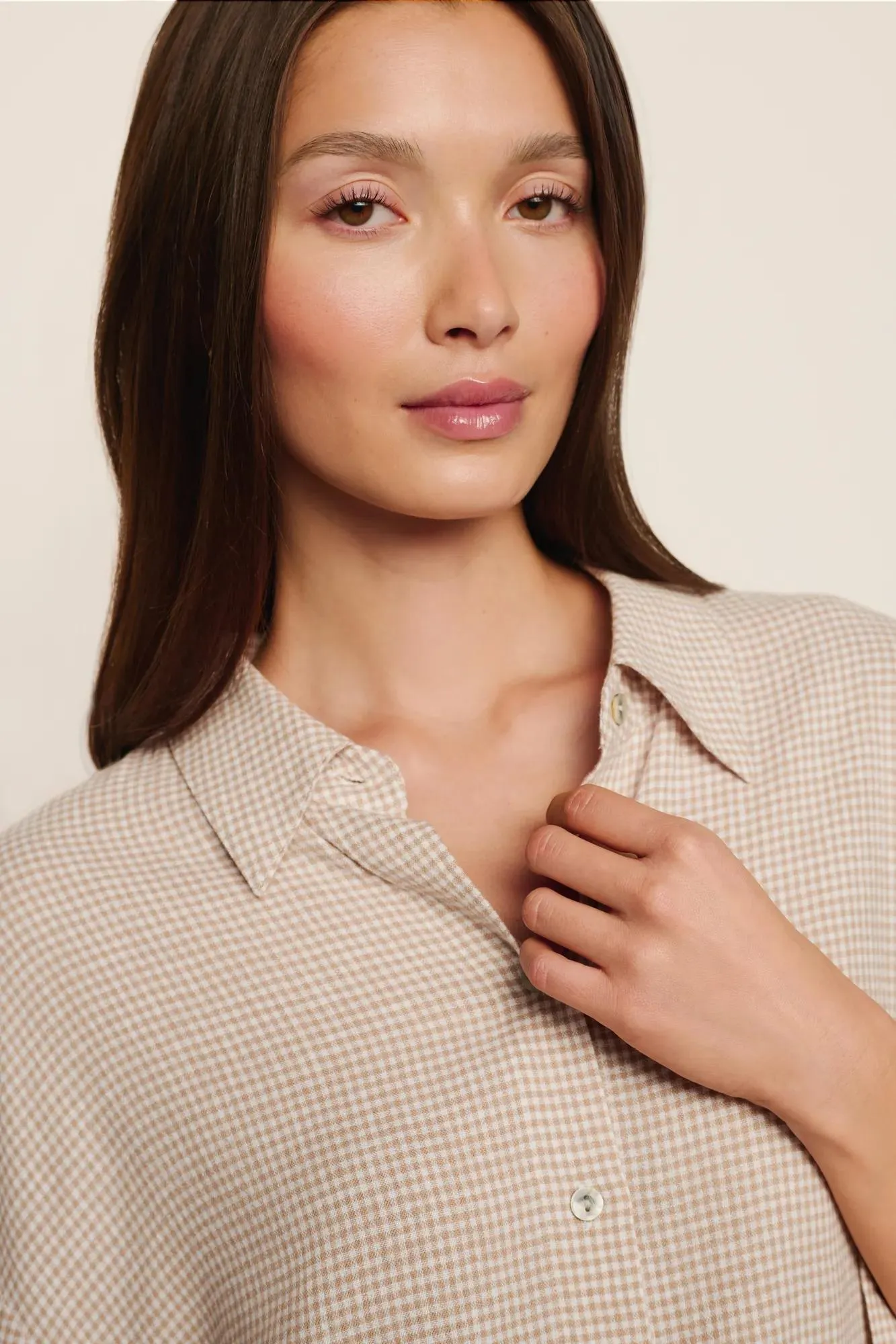 Linen Blend Relaxed Quarter Sleeve Top sold by Eberjey product image thumbnail 3