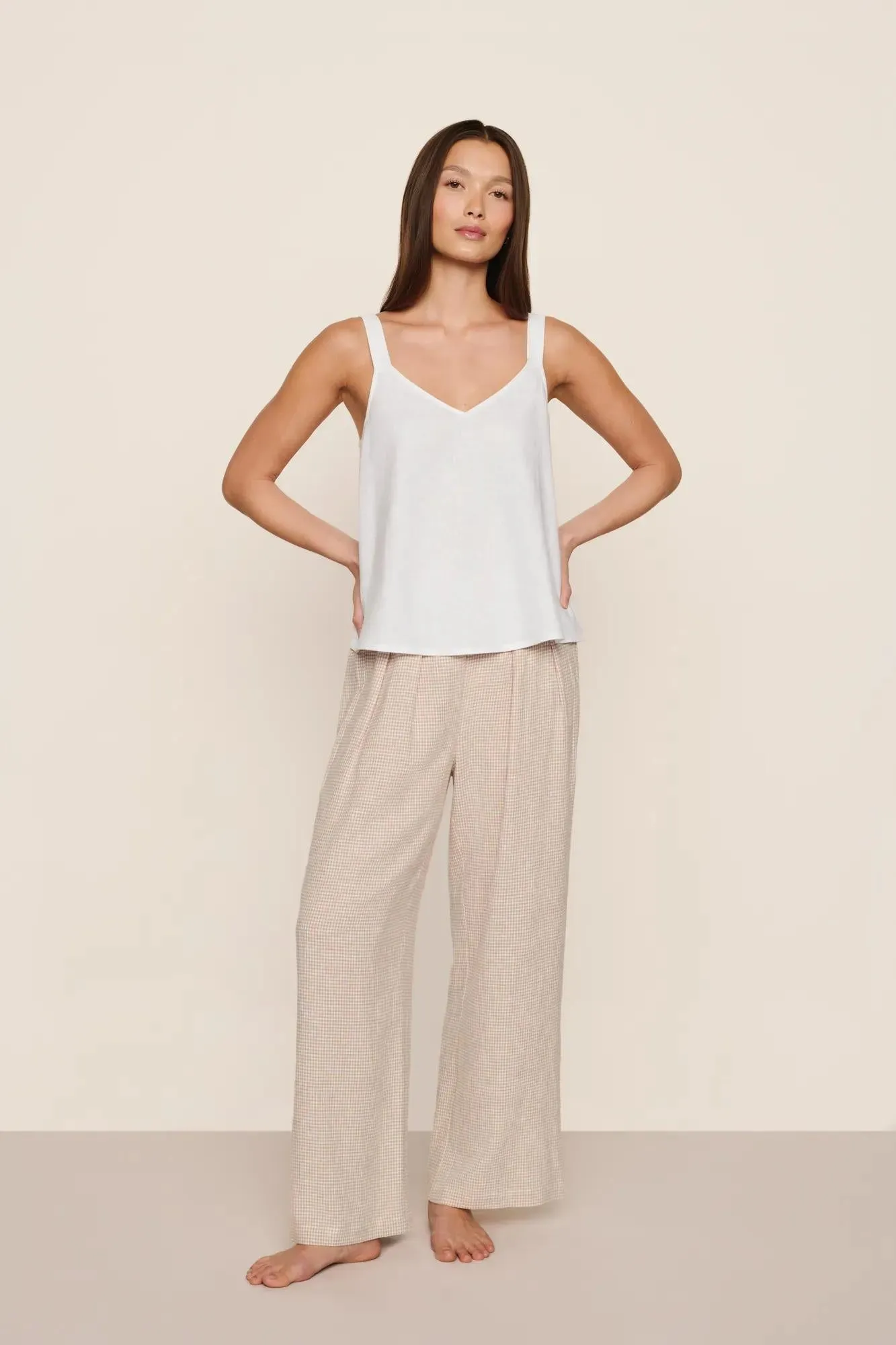 Linen Blend Relaxed Pant sold by Eberjey