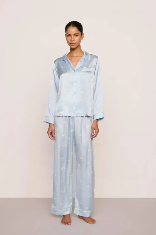 Inez Washable Silk Printed Long PJ Set sold by Eberjey