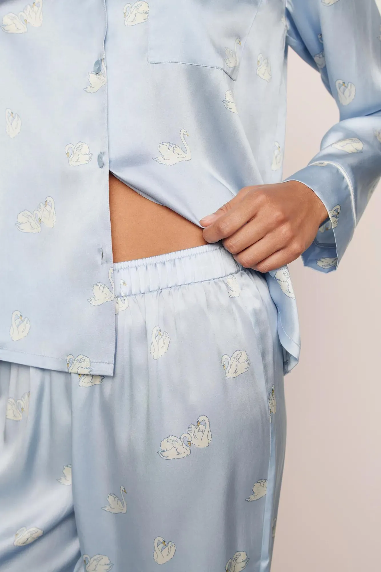 Inez Washable Silk Printed Long PJ Set sold by Eberjey product image thumbnail 3