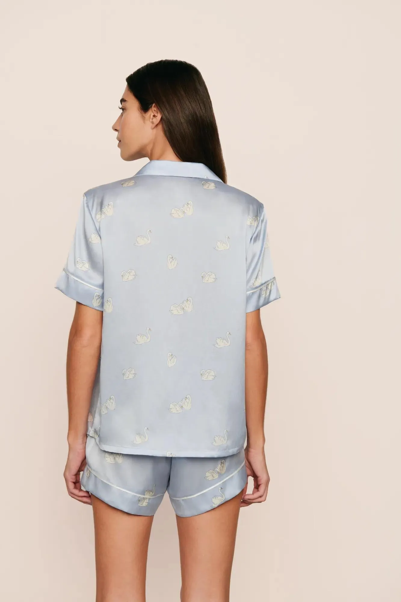 Inez Washable Silk Printed Short PJ Set sold by Eberjey product image thumbnail 4