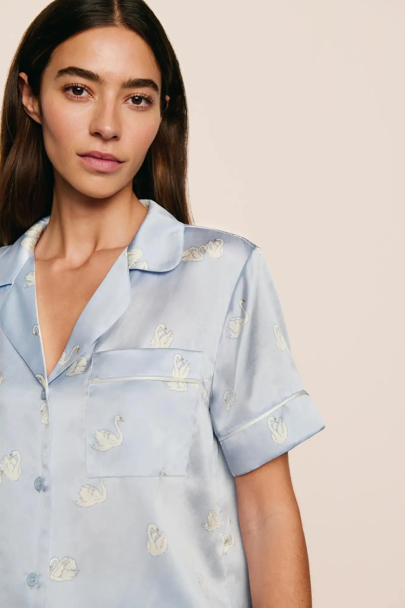 Inez Washable Silk Printed Short PJ Set sold by Eberjey