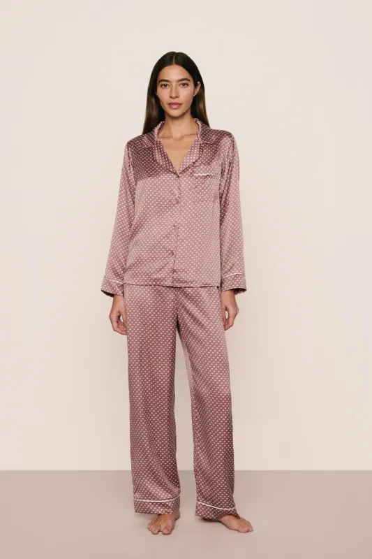 Inez Washable Silk Printed Long PJ Set sold by Eberjey